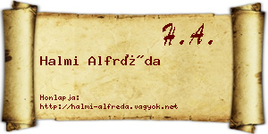 Halmi Alfréda névjegykártya